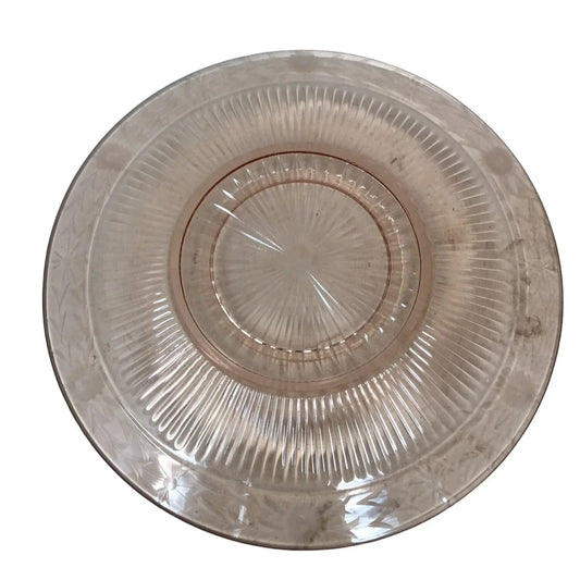Anchor Hocking QUEEN MARY Pink Depression Glass Pie Dish/Tray A+ Stuff A+ Stuff