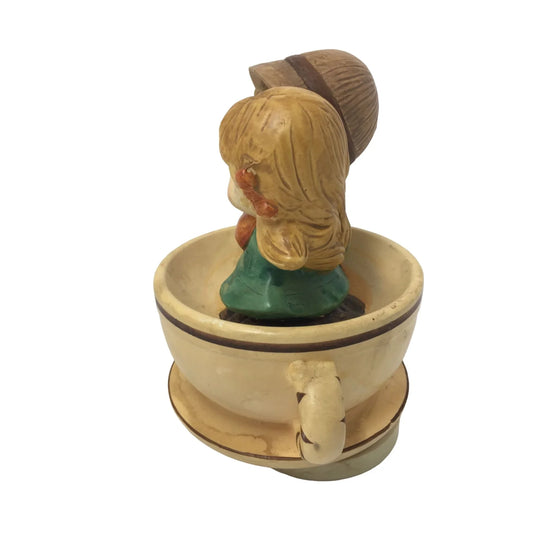Vintage Musical Cup & Saucer with Boy and Girl Music Box Plays "TEA FOR TWO" - A+ Stuff