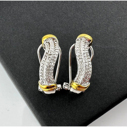Elegant Diamond Accent French Lock Earrings - A+ Stuff