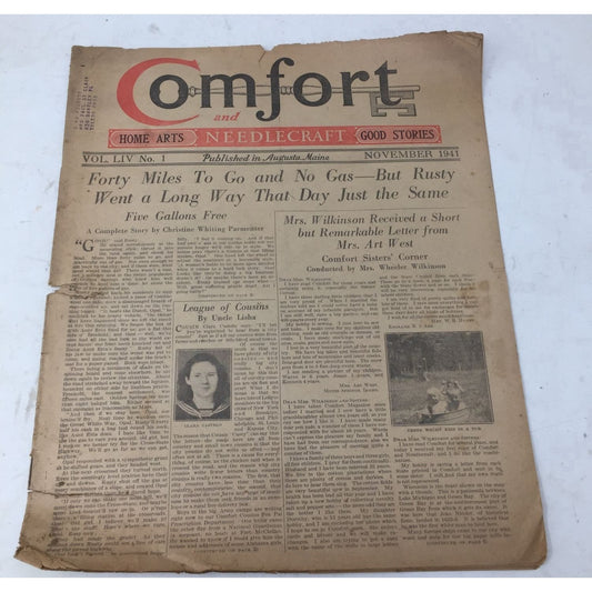 Vintage Collectible Comfort & Needlecraft Home Arts Magazine Nov. 1941
