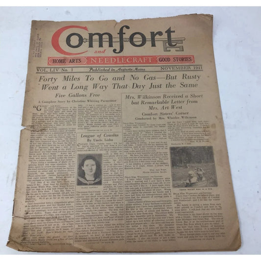 Vintage Collectible Comfort & Needlecraft Home Arts Magazine Nov. 1941 Comfort & Needlecraft Home Arts A+ Stuff