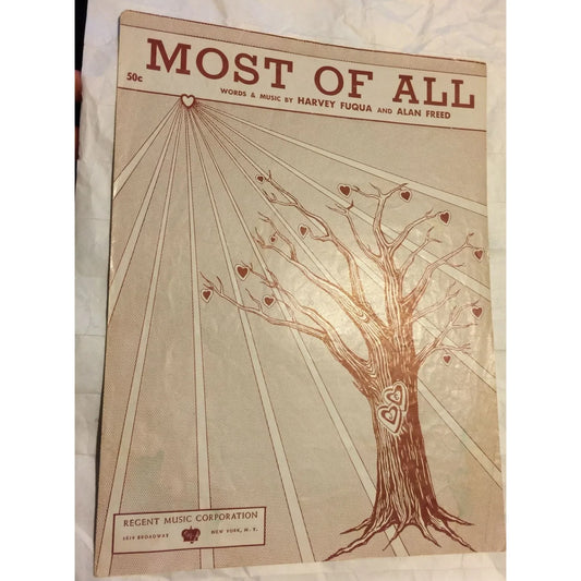 Most Of All by Harvey Fuqua & Alan Freed Vintage Sheet Music - A+ Stuff