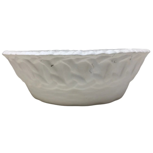 Decorative Handmade Ceramic White Basket/ Bowl- Unfinished/ Can be Painted or Keep as is ! A+ Stuff A+ Stuff