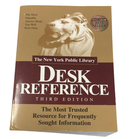 The New York Public Library Desk Reference 3rd edition Paperback Textbook - A+ Stuff