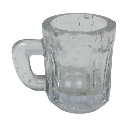 Vintage Small Miniature Japan Clear Glass Handled Root Beer Mug A+ Stuff A+ Stuff