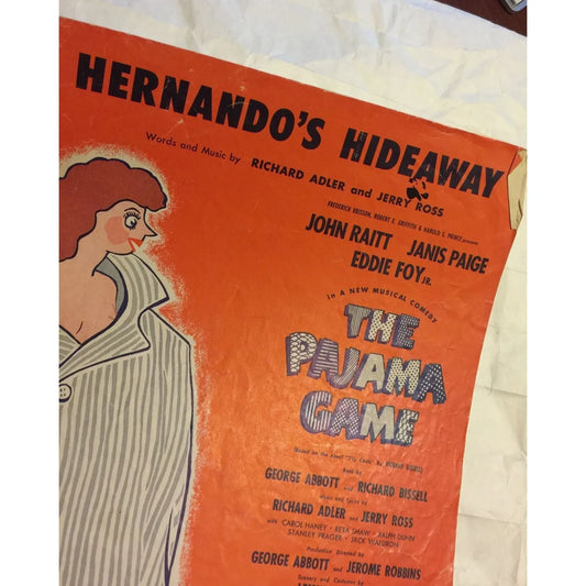 Vintage 1954 Sheet Music Book Hernando's Hideaway The Pajama Game - A+ Stuff