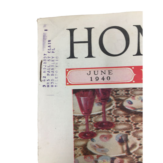 Home Arts June 1940 Needlecraft Vintage Collectible Magazine