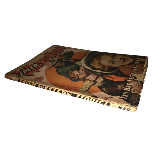 Vintage Cowboy - Speed Western Stories - March 1945 - The Bad Little Indians Pulp Cover - By Laurel Donovan