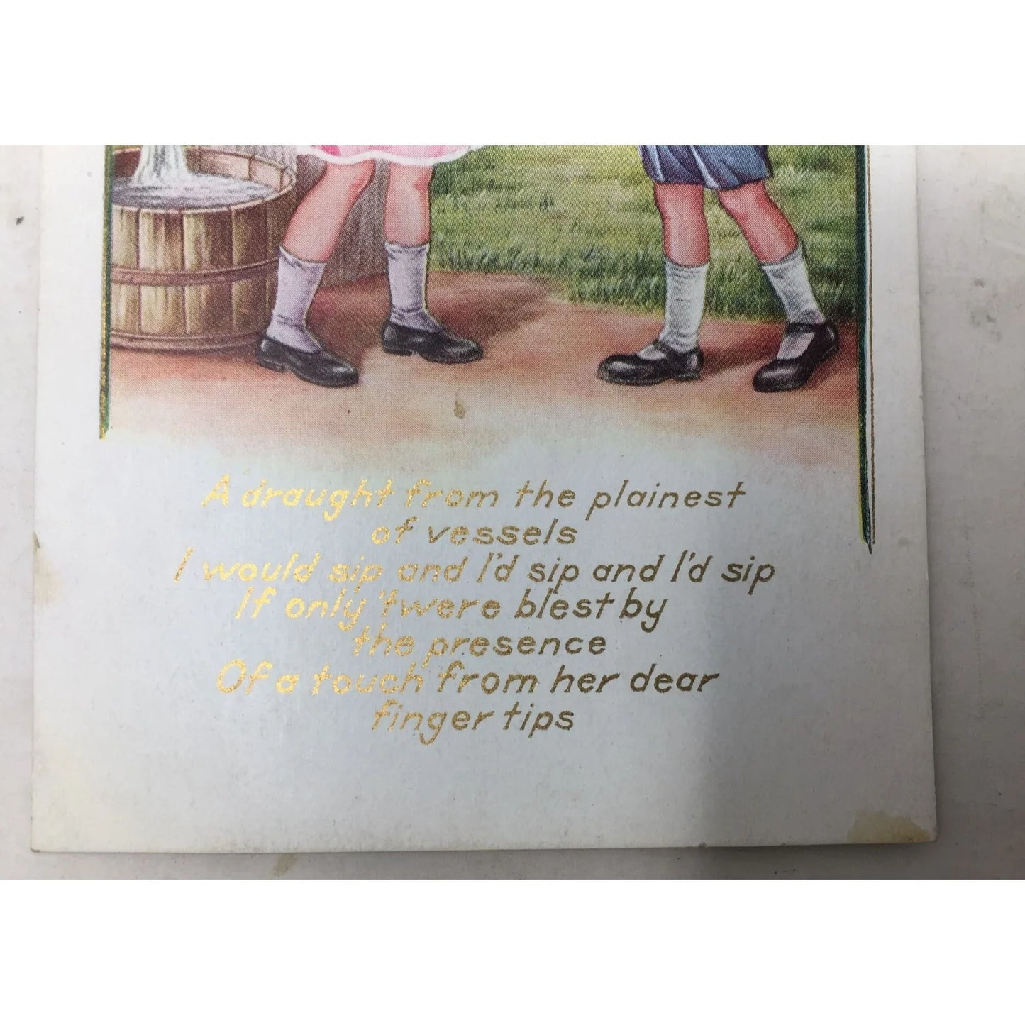Vintage Antique Girl/Doll Give Boy a Drink Collectible Postcard A+ Stuff A+ Stuff