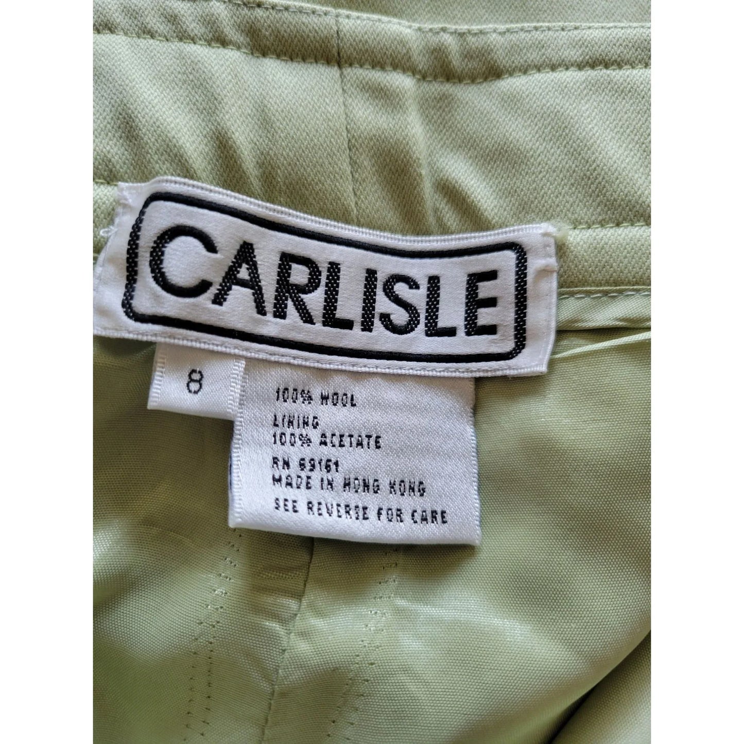 Carlisle Women's Green Dress pants Size 8- Made of 100% Wool Carlisle A+ Stuff