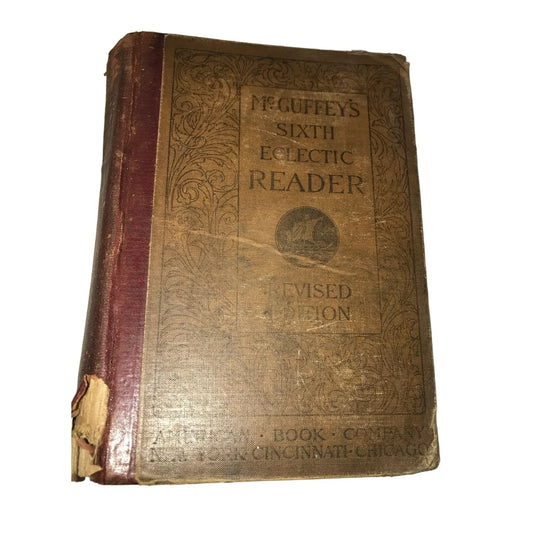 McGuffeys new sixth Eclectic reader for young learners antique book - textbook - A+ Stuff
