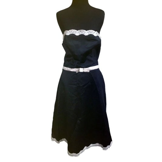 Womens Studio Y Black/White Strapless dress Size 13/14 - A+ Stuff