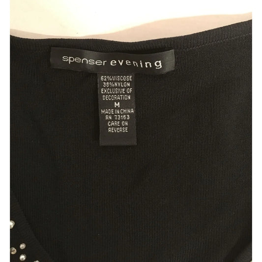 Spenser Evening Women's Size Medium Black Long Sleeved Shirt - A+ Stuff