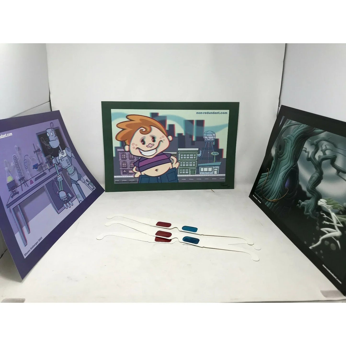 Digital Art - Sean Amberger - Set of 3 - 3-D Art Prints 18" x 12" with 3-D Glasses - Signed - A+ Stuff
