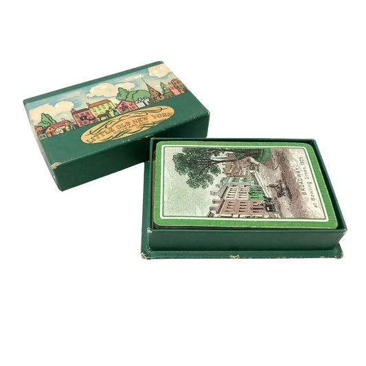 LITTLE OLD NEW YORK (Broadway) Vtg Playing Cards w Case Fan-C Pack Fan-C Pack Co.