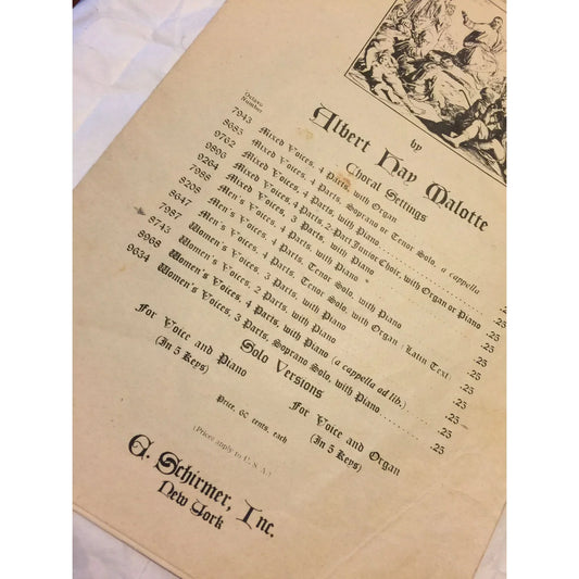 THE LORD'S PRAYER by Albert Hay Malotte Vintage Sheet Music - A+ Stuff
