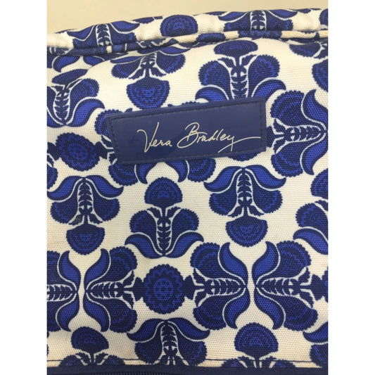 Vera Bradley Blue/White Essentials Floral Printed Backpack/Bookbag - A+ Stuff