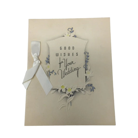 "Good Wishes for Your Wedding" Vintage Wedding Card with Handwriting inside - A+ Stuff