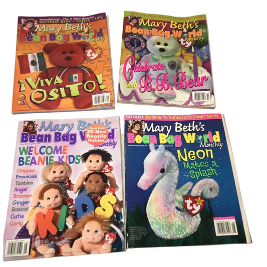 Mary Beth's Bean Bag World Monthly Set of 4 Vintage Collectible Magazines - A+ Stuff