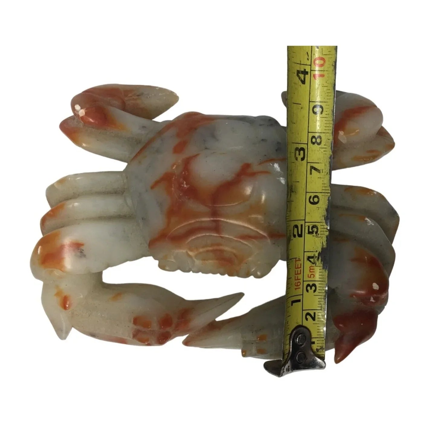 Vintage Hand-Carved Crab Sculpture Figurine Paperweight- about 4.5x4" - A+ Stuff