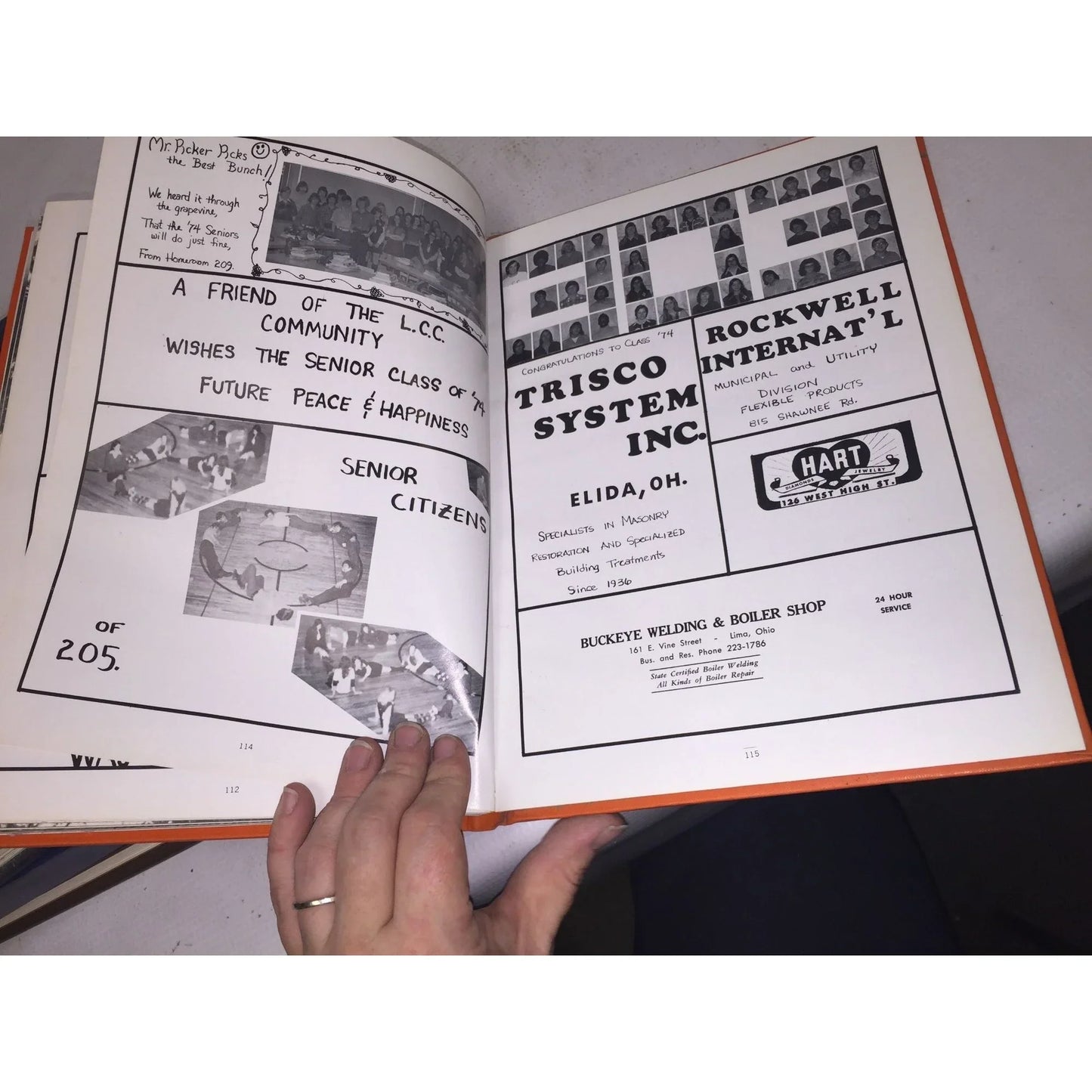 Vintage 1974 Lima Central Catholic High School Lima Ohio Yearbook - A+ Stuff