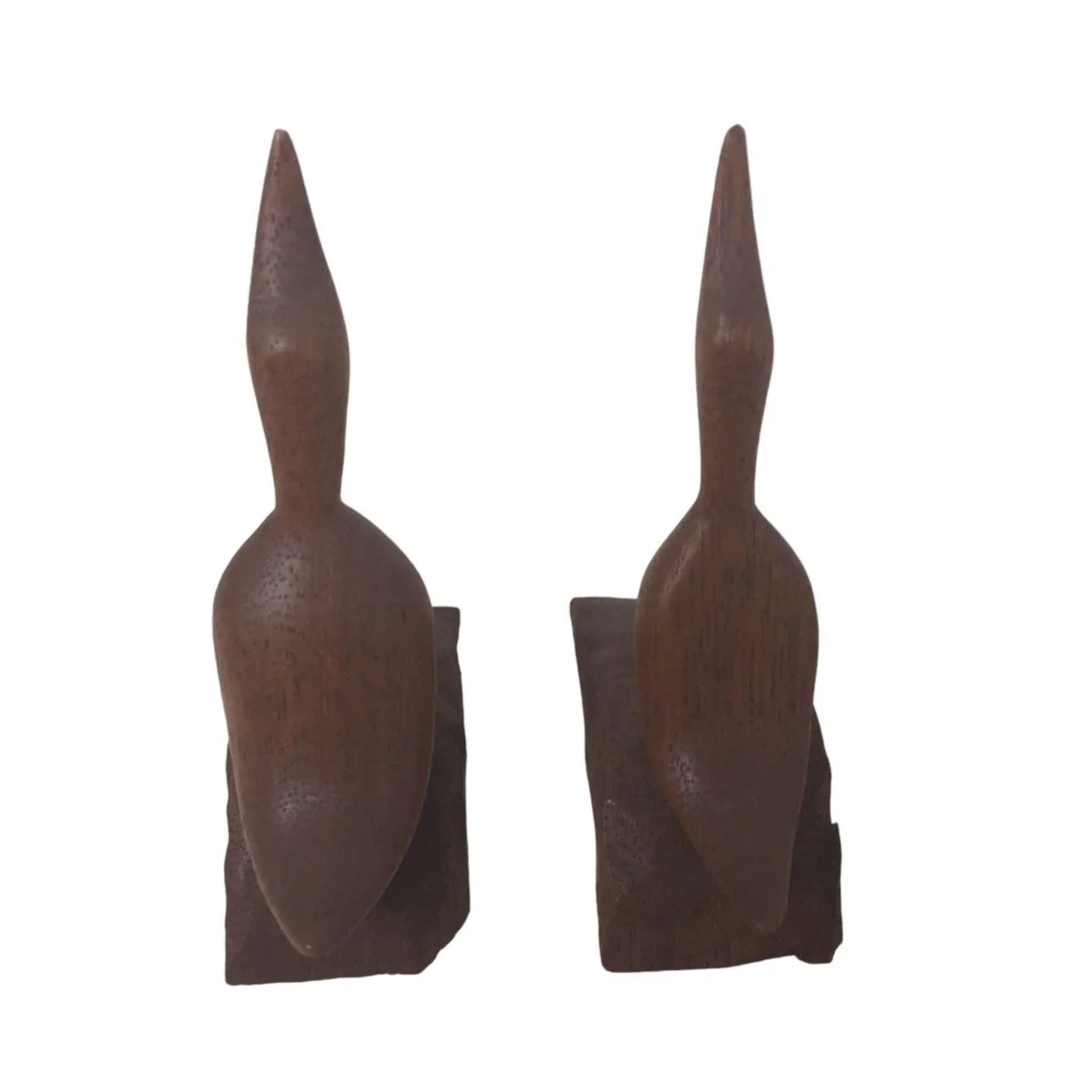 Set of Two Matching Handmade, Carved Wooden Birds Sitting -Carved on bottom "RGH" A+ Stuff A+ Stuff