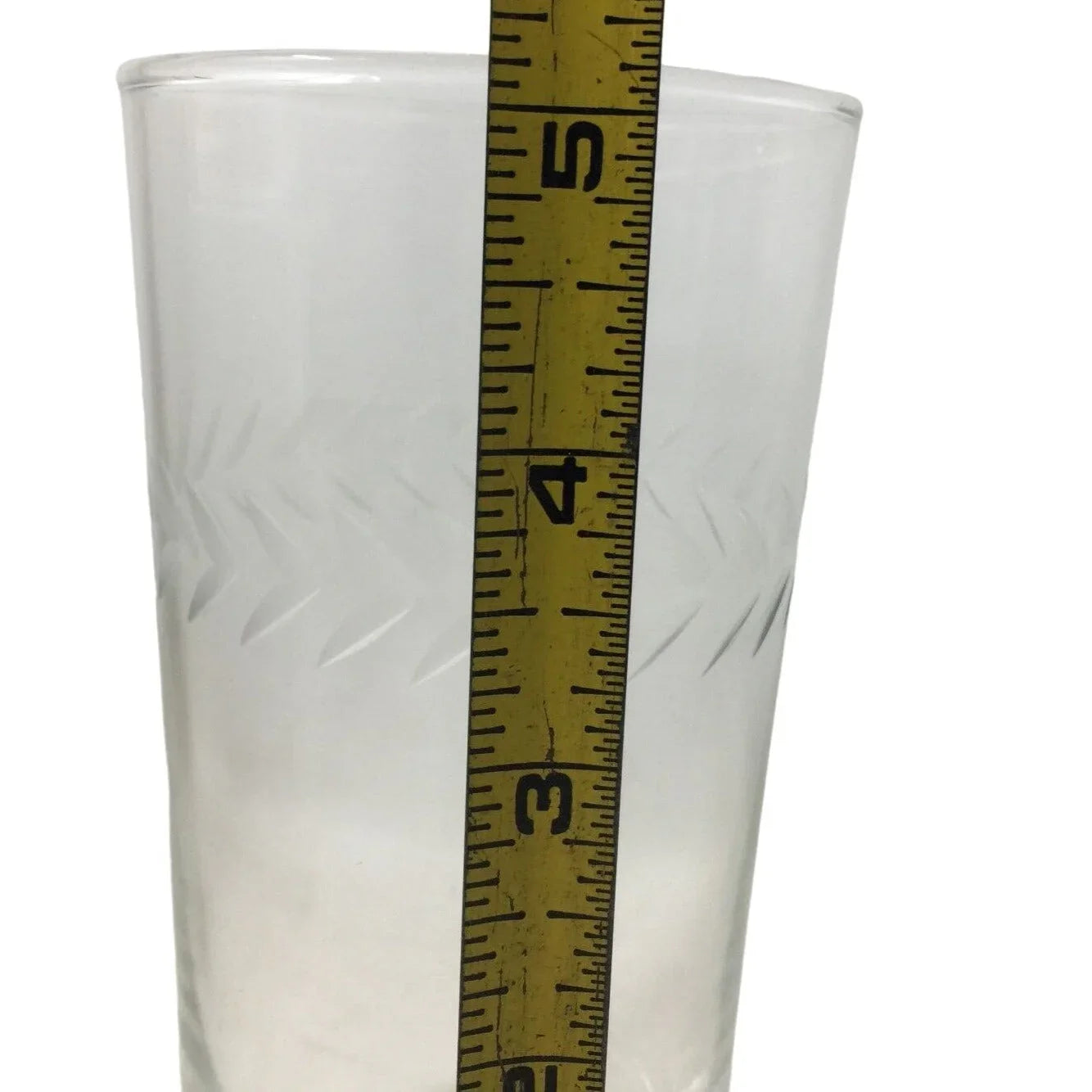 Set of 3 Clear Drinking Glasses with Leaf Pattern- 5 Inches Tall A+ Stuff A+ Stuff