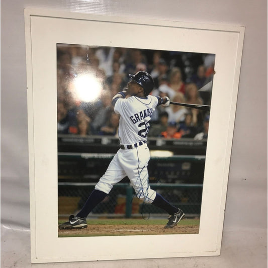 Curtis Granderson - Detroit Tigers - Autographed 16 x 20 photo in white wooden frame