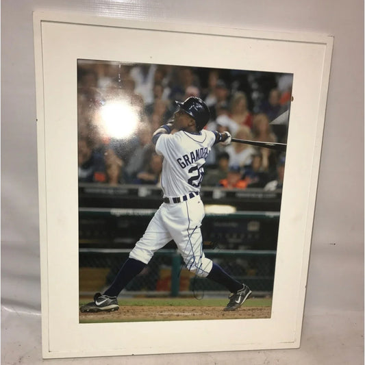 Curtis Granderson - Detroit Tigers - Autographed 16 x 20 photo in white wooden frame - A+ Stuff