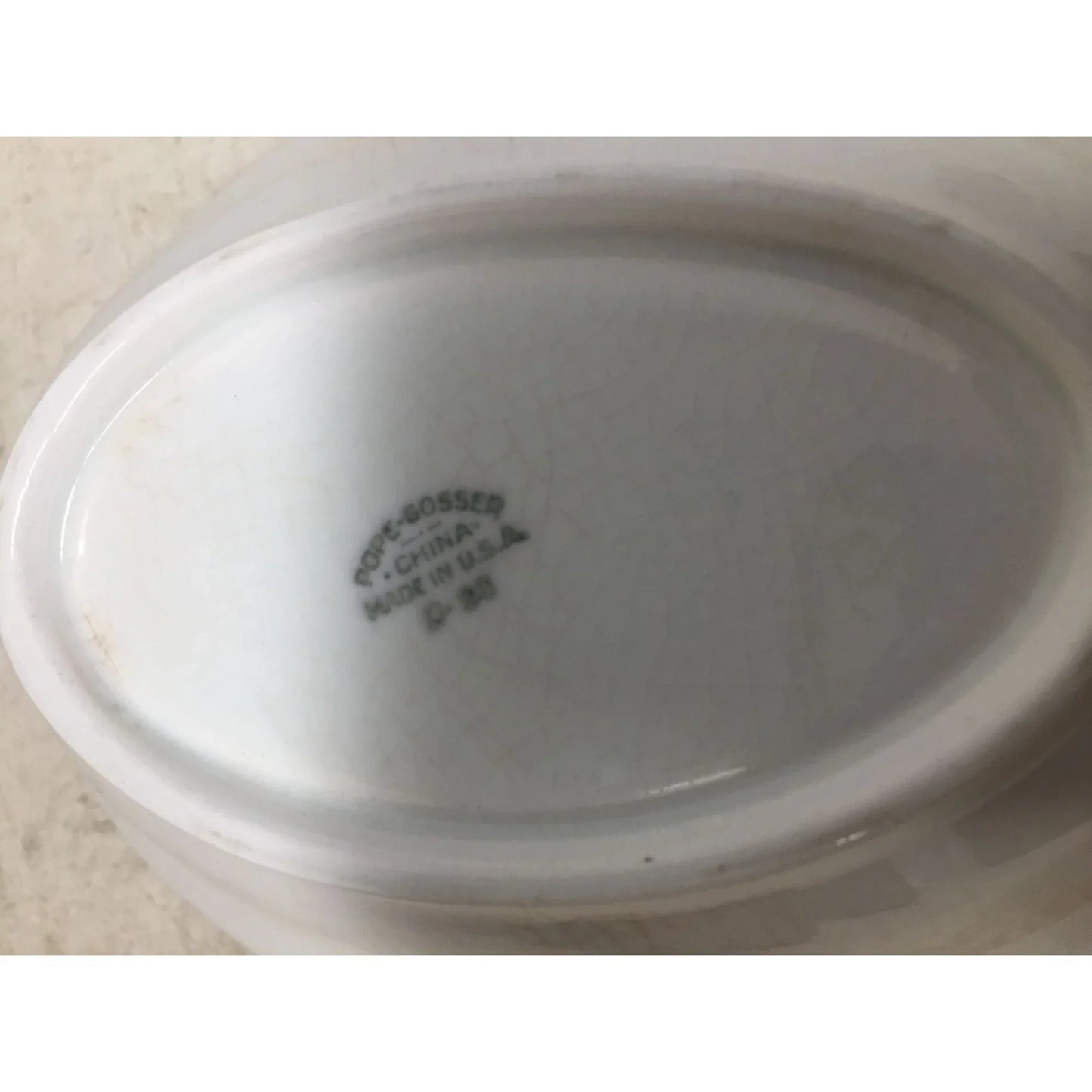 Vintage Pope Gosser White and Gold Bowl- 6 x 4.5 inches - A+ Stuff