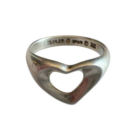 Tiffany & Co. Elsa Peretti Open Heart Ring - Size 5 - Sterling Silver