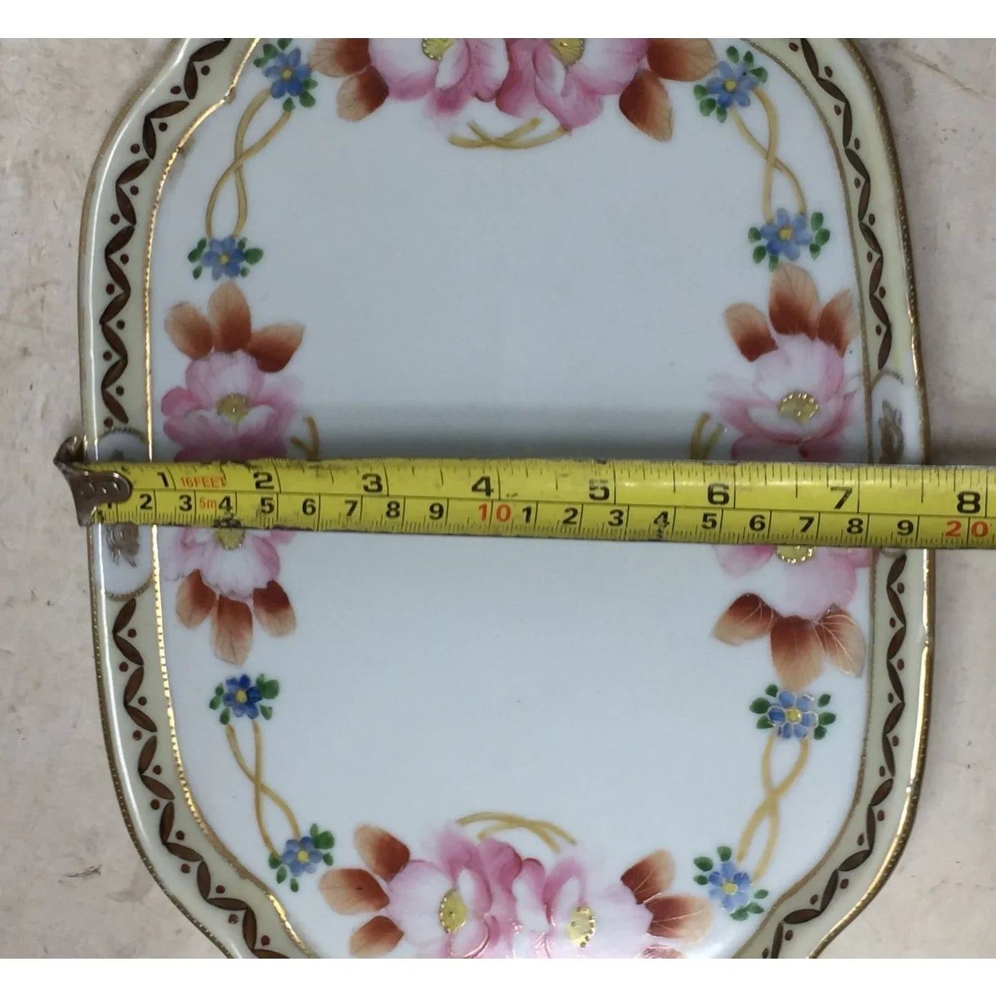 Vintage Floral Patterned Plate - about 10 by 7.5 inches - A+ Stuff