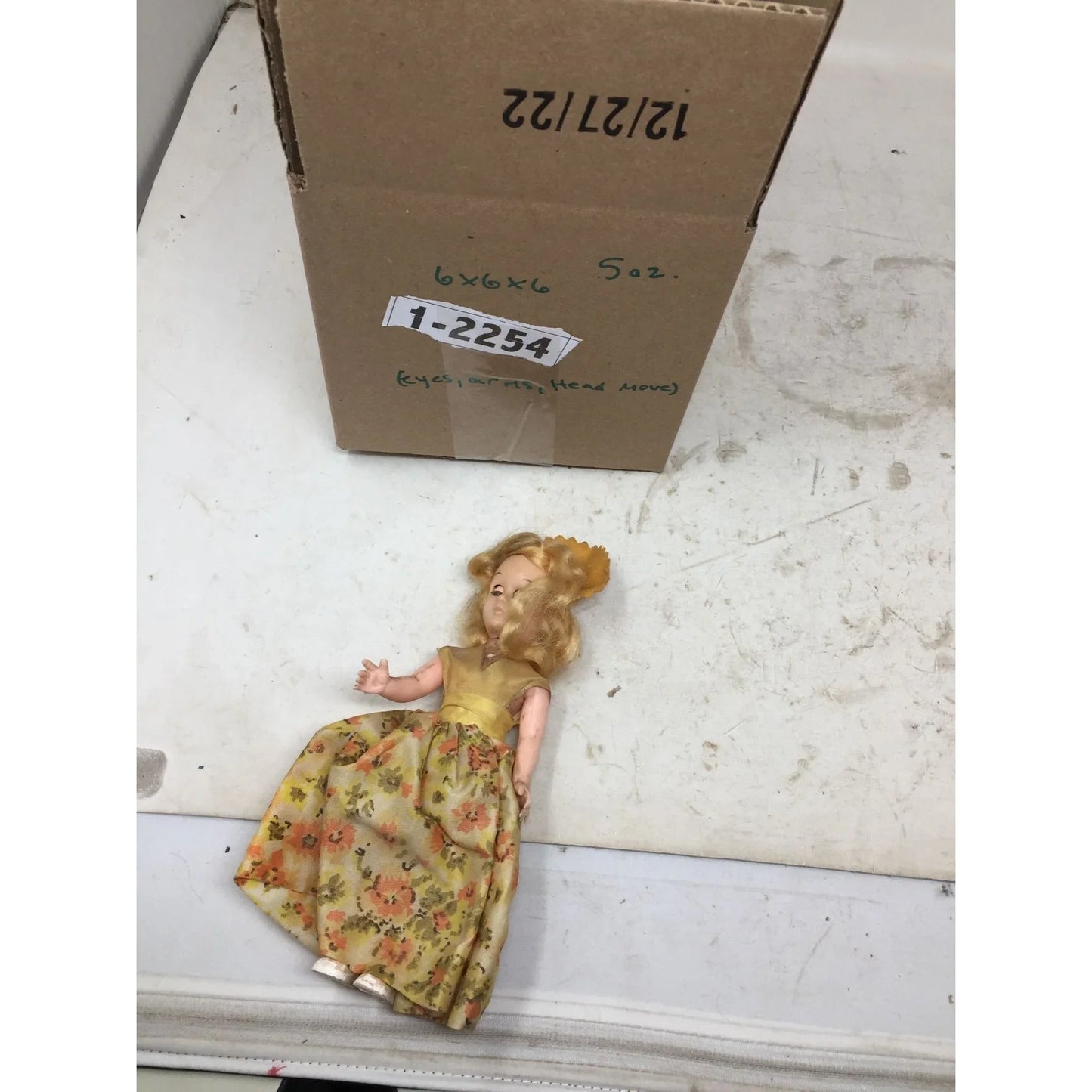 Vintage Collectible Blonde Haired Doll Wearing Dress & Hat or Bonnet - Eyes, Arms and Head Move -- A+ Stuff Fashion Dolls