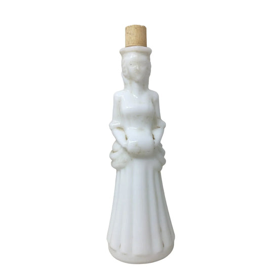 Vintage AVON Bird of Paradise Foaming Bath Oil White Milk Glass Bottle (Empty) Avon A+ Stuff