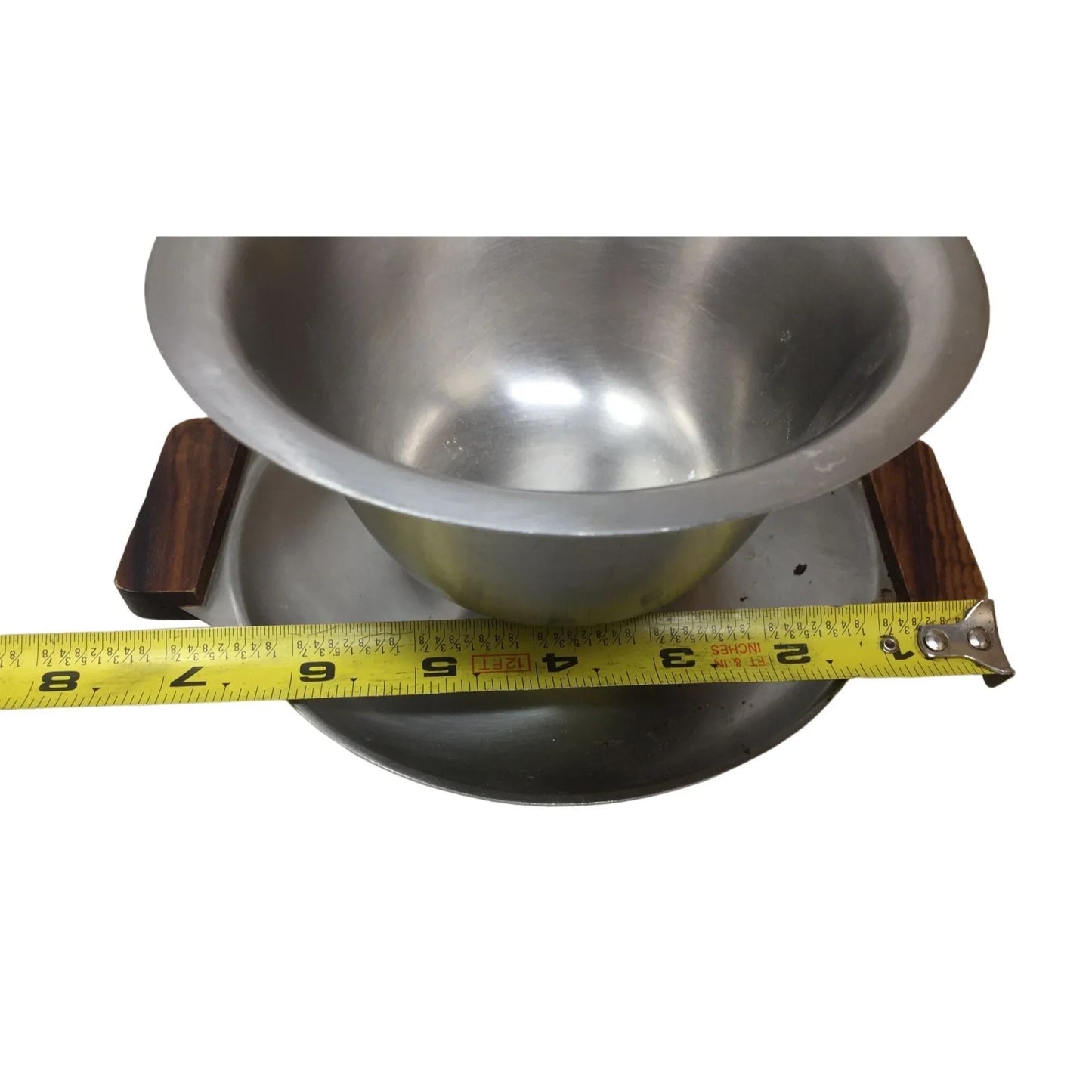 Vintage Japan Stainless Steel Gravy Boat Bowl Dish With Attached Drip Plate A+ Stuff A+ Stuff