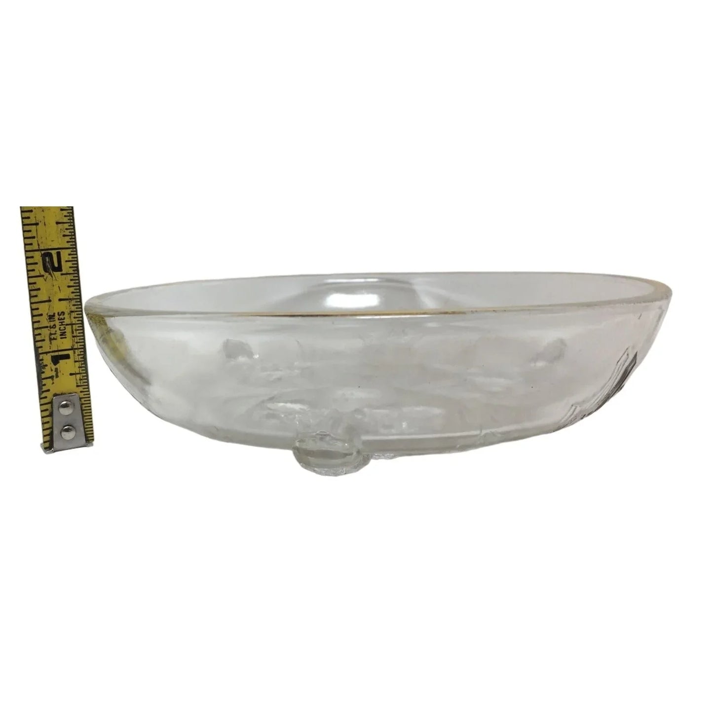 Vintage Small Footed Gold Rimmed Clear Glass Bowl/Dish unbranded A+ Stuff