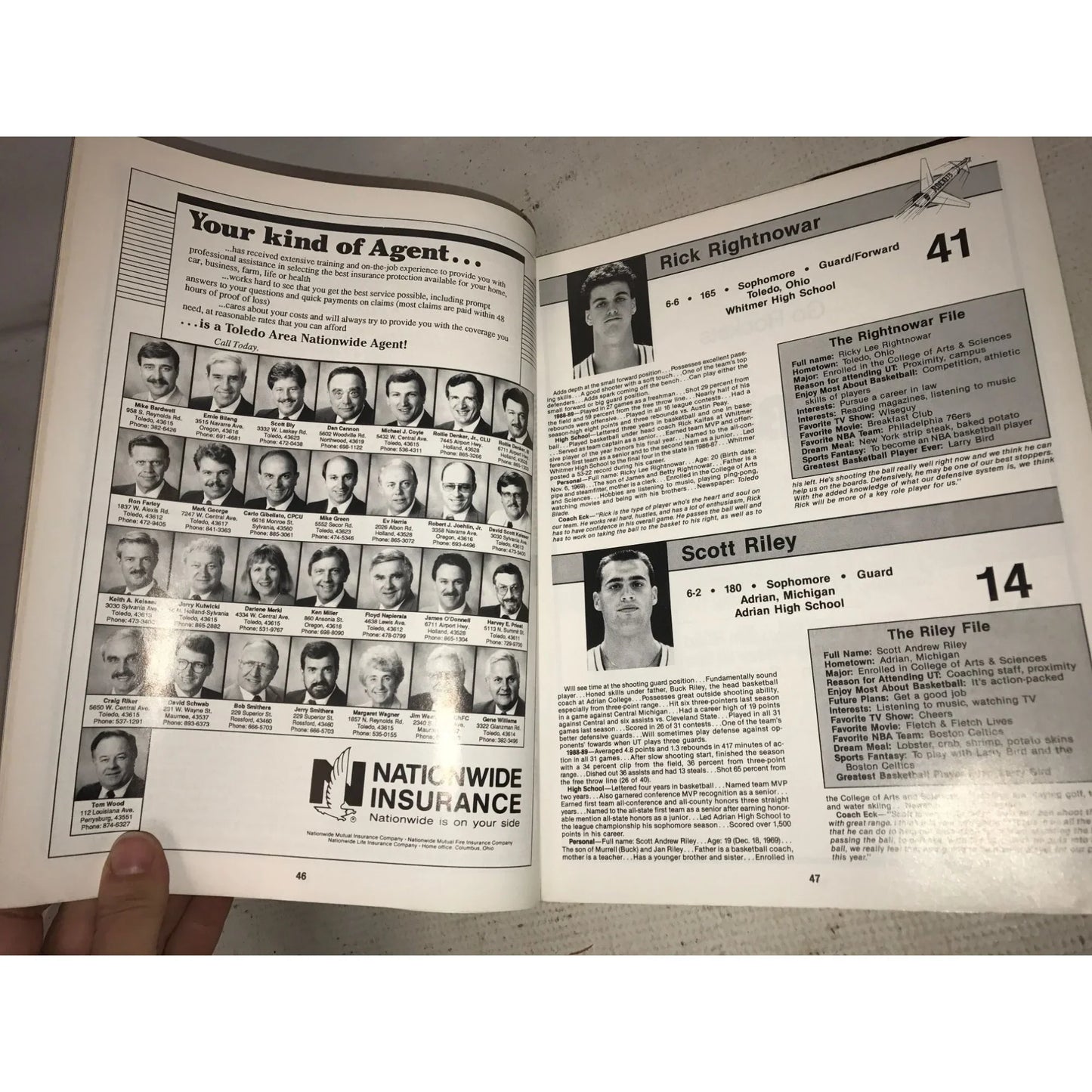 Set of 3 Vintage University of Toledo Rockets basketball programs - 1989 - A+ Stuff