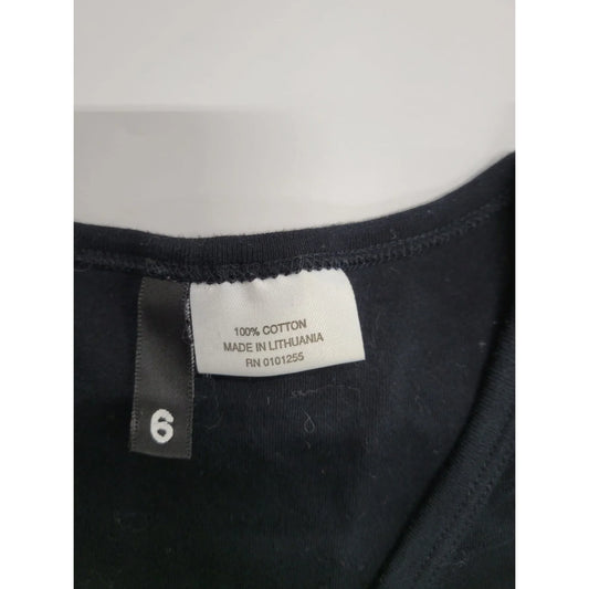 Womens Black Cotton Long Sleeved Shirt Size 6 - A+ Stuff