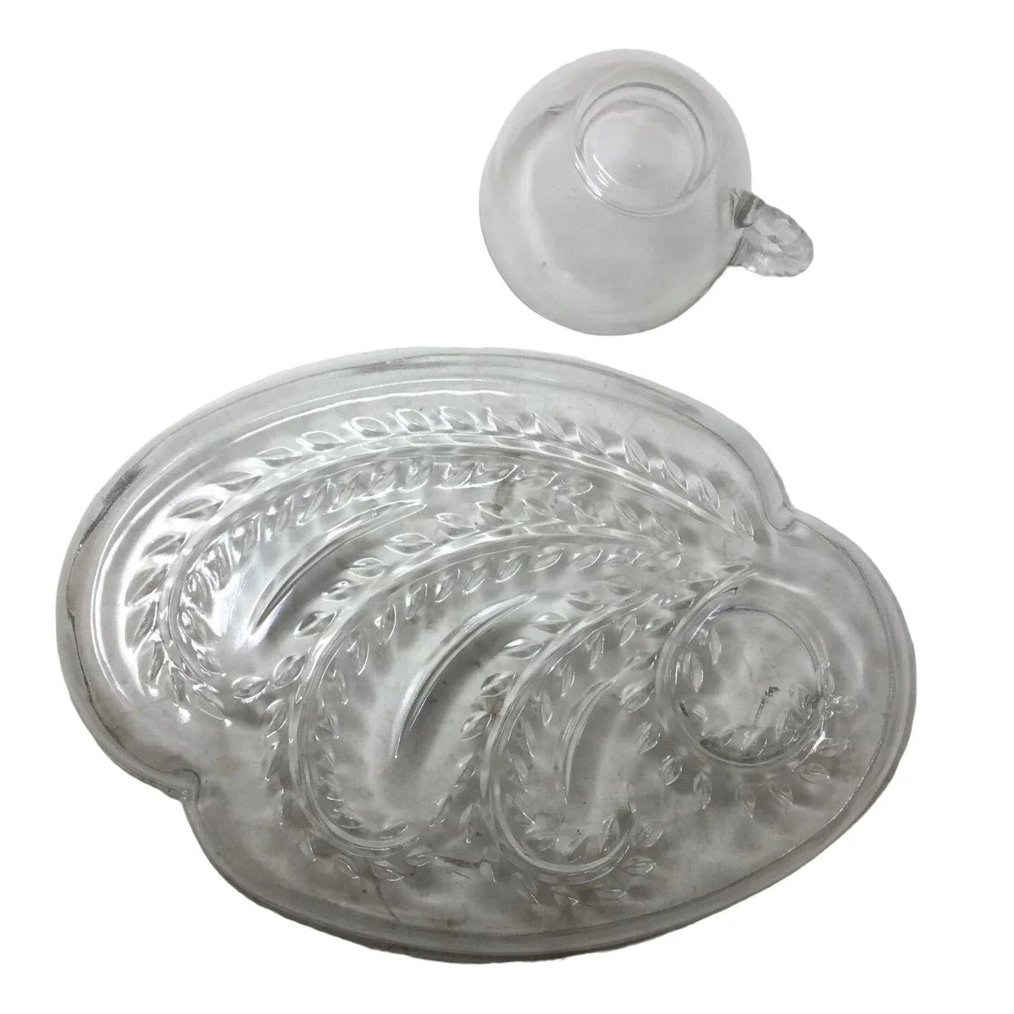 Vintage Hors D'oeuvres Clear saucer plate and tea cup set Hors D'oeuvres A+ Stuff