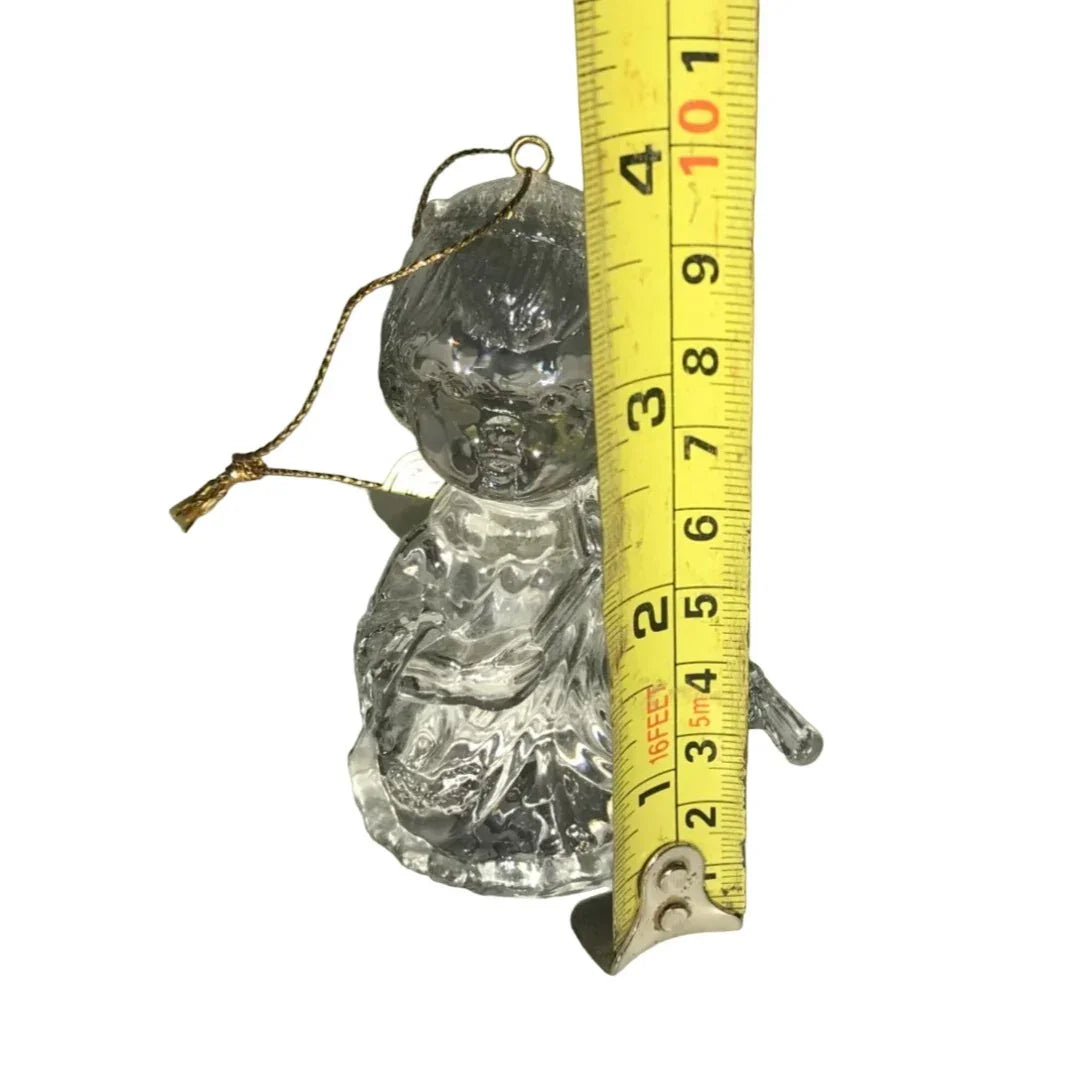 Clear Angel with Wings Playing Violin Christmas Tree Ornament 4" Tall - A+ Stuff