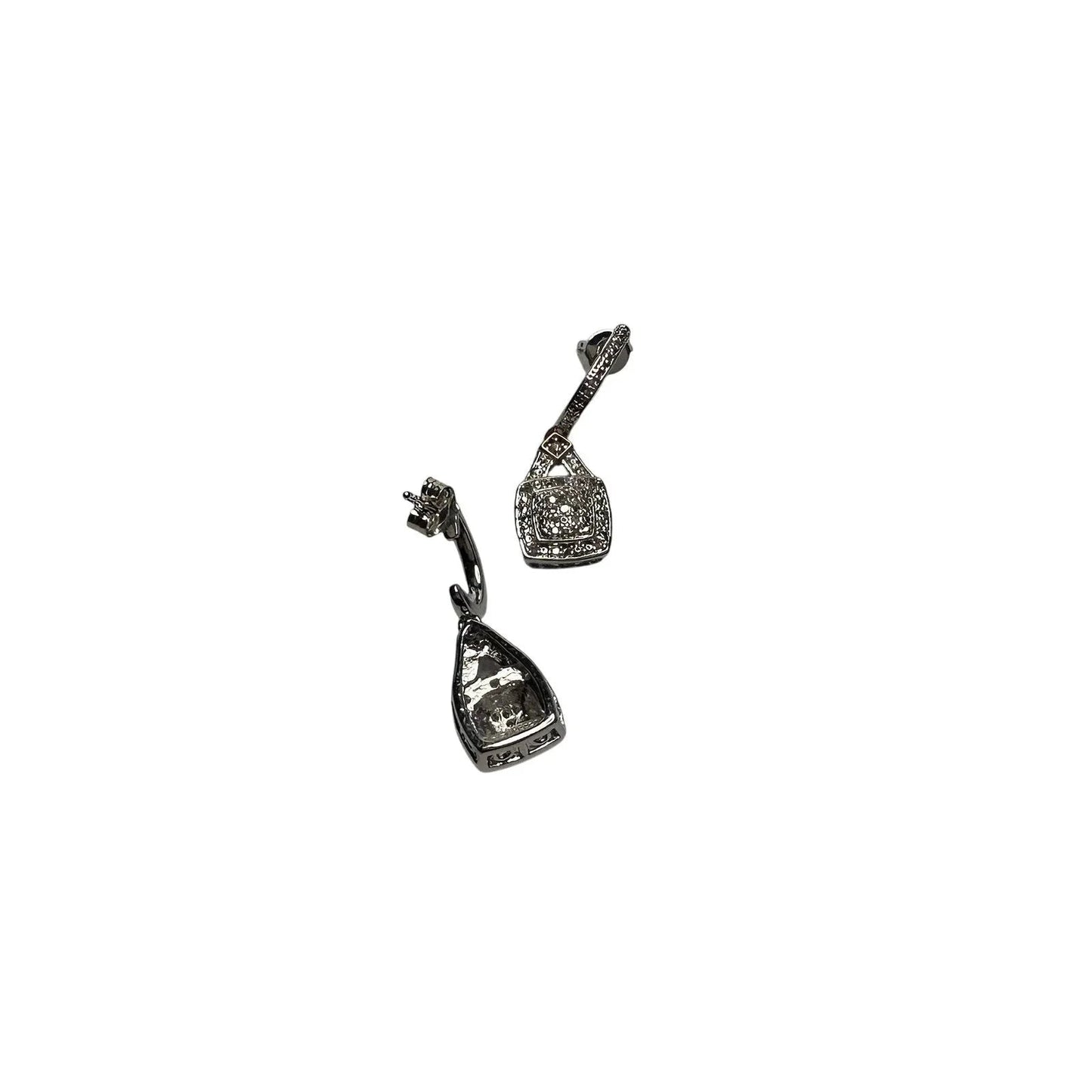 1/4 Carat Diamond Cushion Cut Dangle Earrings - Rhodium Plated Brass - Unbranded - Earrings - A+ Stuff