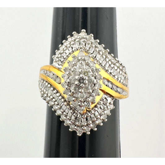 1/2 Carat Marquise Lab Created Diamond Ring with Gold Plating Size 7.25-7.5 A+ Stuff A+ Stuff