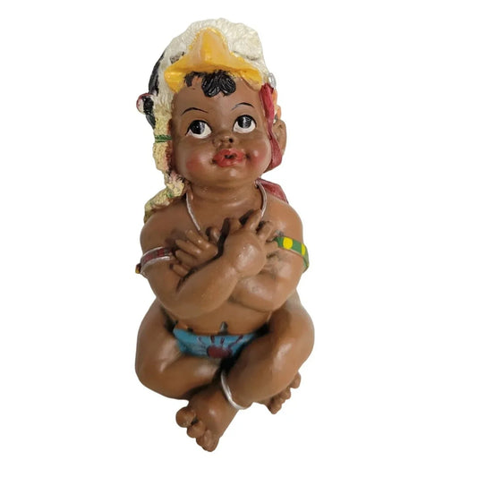 Small Miniature Vintage Indian Native American baby child figurine - A+ Stuff