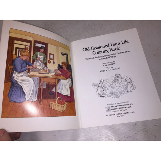 1990 Old-Fashioned Farm Life Coloring Book by Dover Coloring Book - A+ Stuff