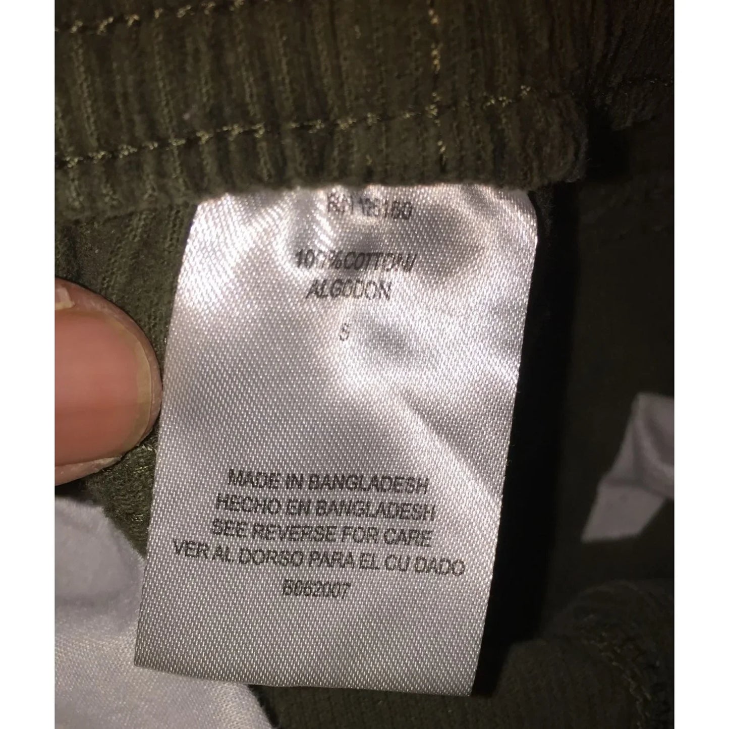 Boys Olive Green Cotton Pants Size Small with Pockets - A+ Stuff