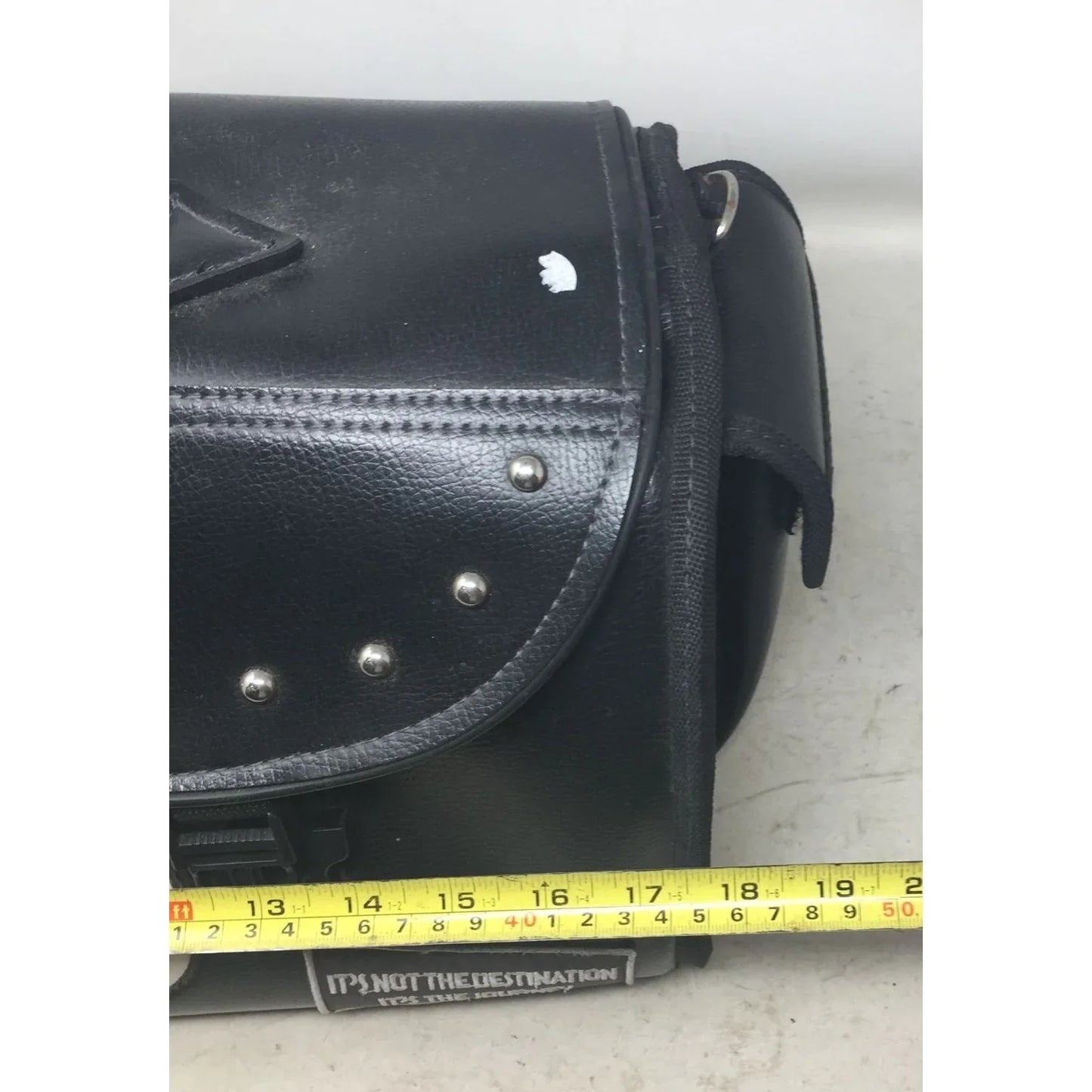 Vintage Route 66 Black Leather Motorcycle Trunk Saddle Storage Bag - A+ Stuff