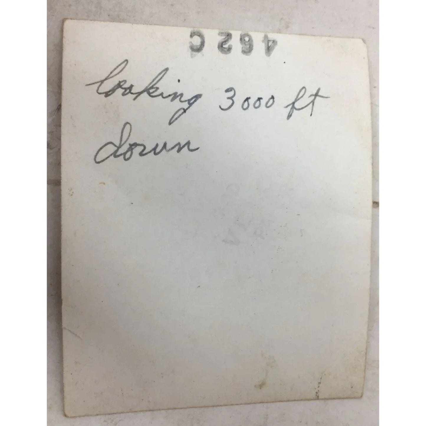 Small Vintage White/Gray Photograph "Looking 3,000 ft. Down" 462C A+ Stuff A+ Stuff