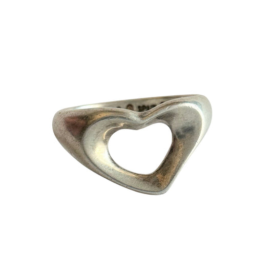 Tiffany & Co. Elsa Peretti Open Heart Ring - Size 5 - Sterling Silver