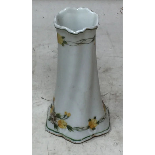 Vintage Hand Painted Slim White colored Floral Vase A+ Stuff A+ Stuff