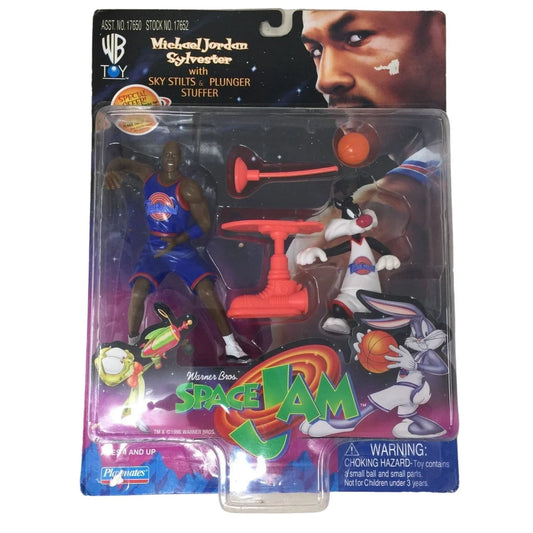 Vintage 1996 Space Jam Warner Bros Michael Jordan/Sylvester Action Figures warner bos A+ Stuff